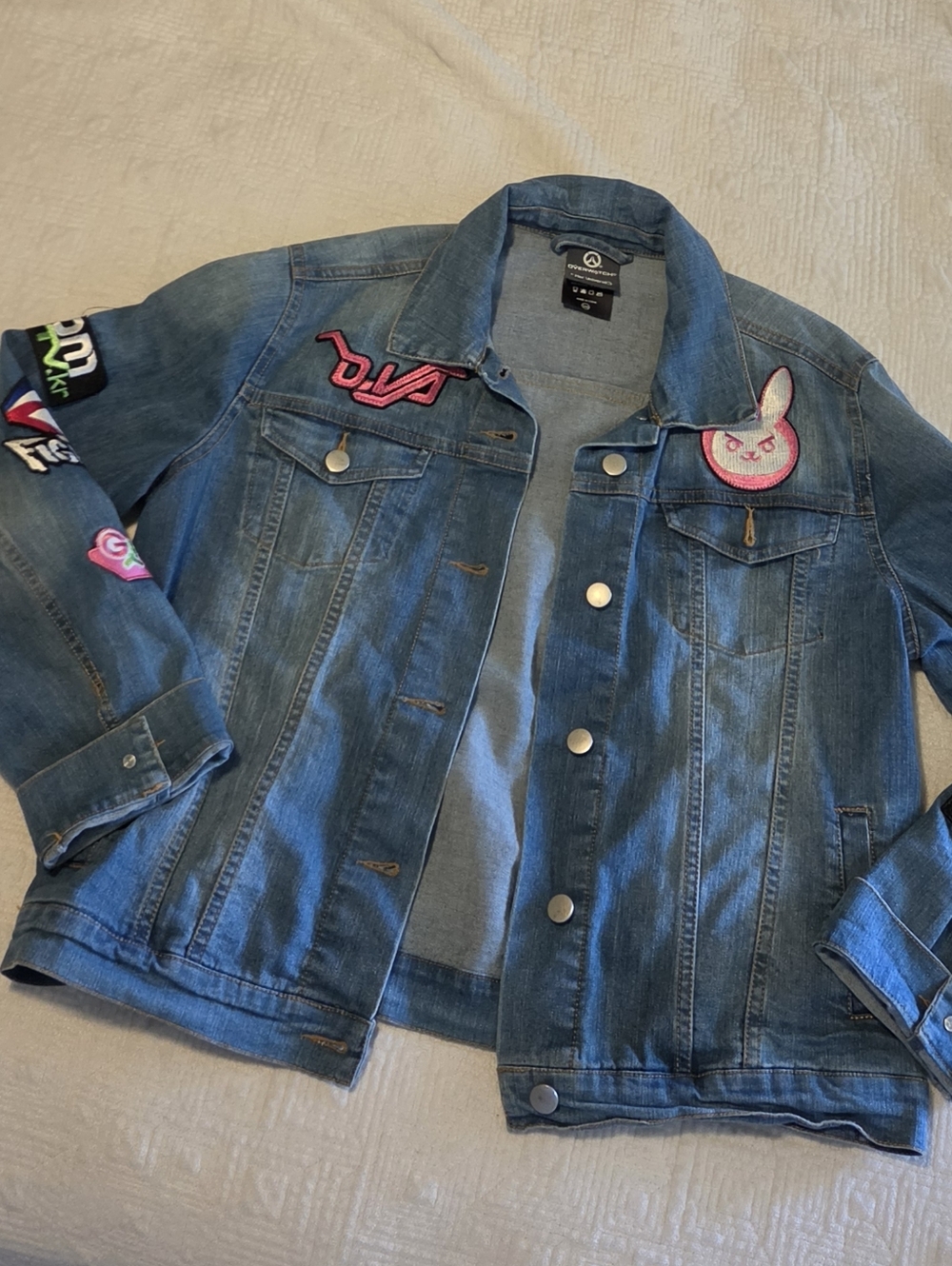Overwatch D.Va Her Universe Denim Jacket With Patches, Size Small